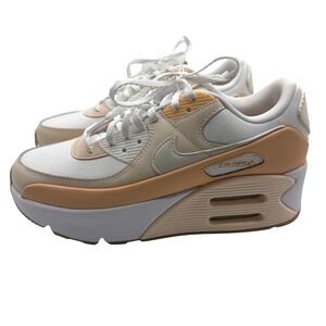 Nike Air Max 90 LV8 Womens Sail Ochre Platform Sneakers FD4328-116 Size 8.5